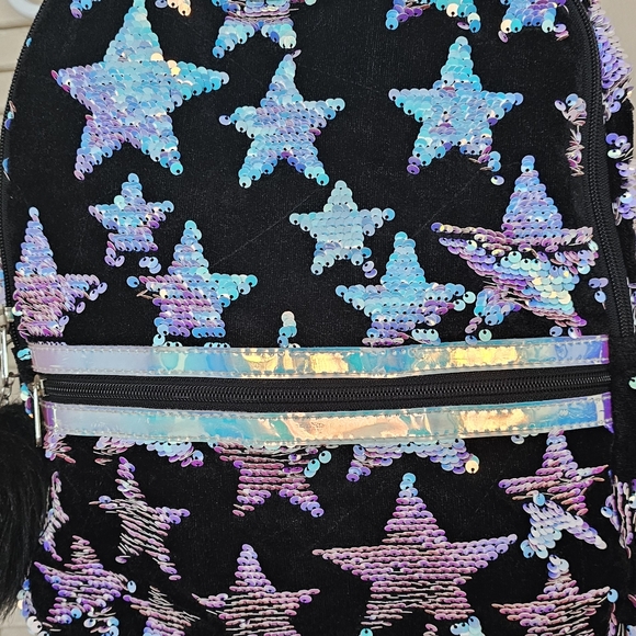 JUSTICE Velvet Sequin Star Rebel Retro Bag   V-G - Picture 2 of 8